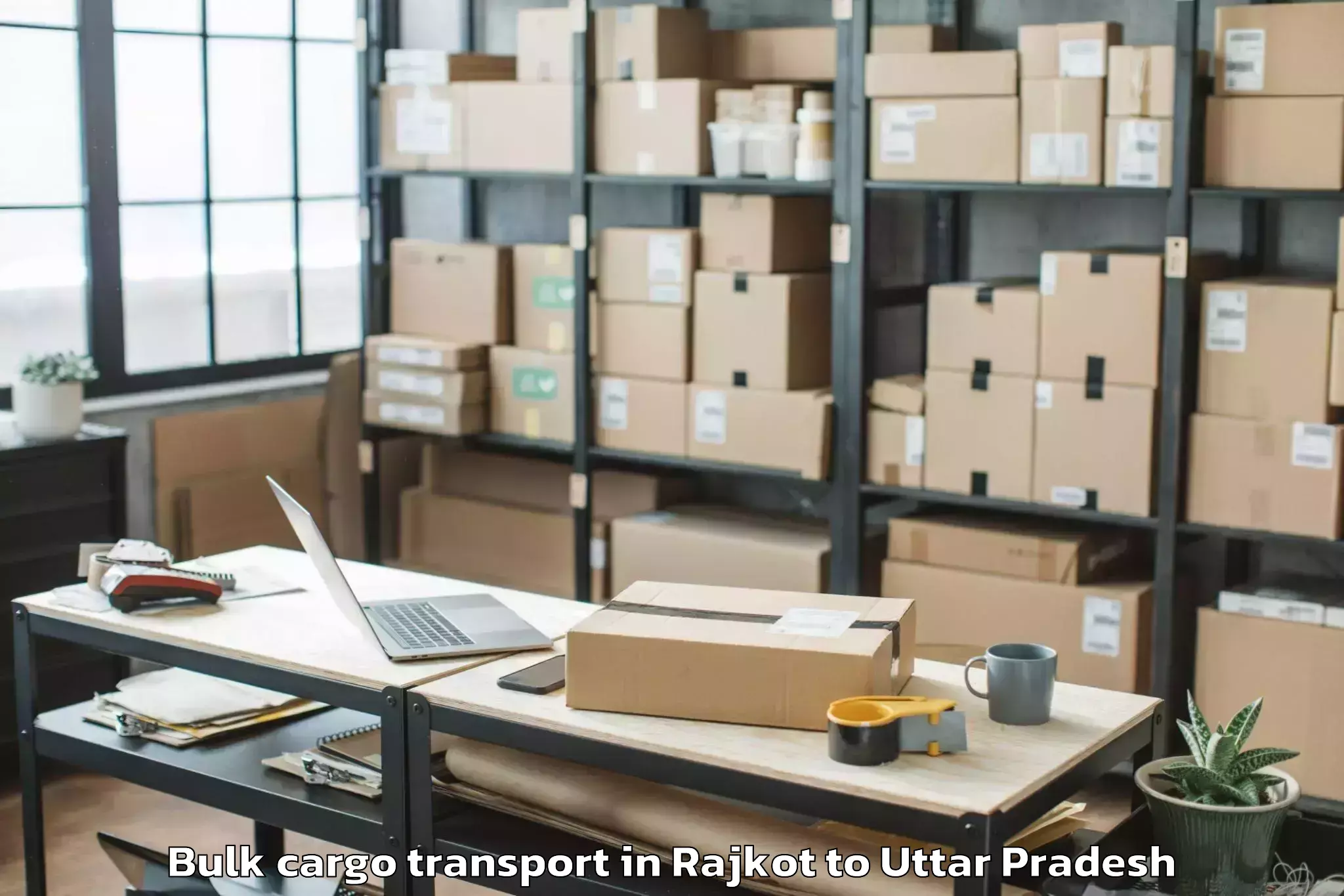 Hassle-Free Rajkot to Babrala Bulk Cargo Transport